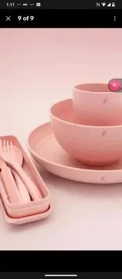 16-piece Wheat Straw Plates and Bowls Sets for 4 Unbreakable Toddler Kids