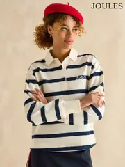 Joules Lara Navy Blue Boxy Fit Rugby Shirt (B73021) | $138
