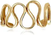 [JewelryWeb] 14k Yellow Gold CZ Simulated Diamond Adjustable Wavy Body Jewelry toe ring-toe ring for Women