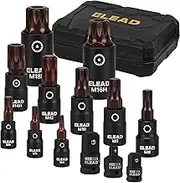 13-Piece XZN Triple Square Spline Bit Impact Socket Set - Premium S2 Steel European Style M4 - M18 with Socket Adapters, 1/4”, 3/8” and 1/2” Drive | Professional Mechanic Garage Tools