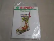 Dimensions Sunset "Snow Bunnies" Stocking Crewel Embroidery Kit Sealed NOS