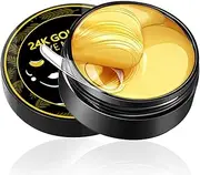 24K Gold Under Eye Mask,60 Pcs Under Eye Patches,30 Pairs Collagen Hydrating Gel Pads,Removing Dark Circles,Puffiness for Men and Women