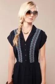 Suzabelle Julio Dress Black with embroidered design XS S M L Women's