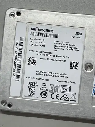 Intel SSD 545s 256G 256GB 2.5吋 SATA3 TLC SSD 固態硬碟