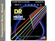 DR NMCA-11 Hi Def Neon Multi-Colour Acoustic Strings - Custom Light 11-50