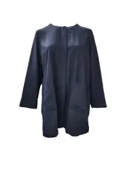 Marina Rinaldi Women's Navy Fabriano Button Closure Jacket Size 22W/31 NWT