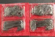 2 Pack of SILVER 200 ct. (2 sizes) Ornament Hooks (Total of 400 hooks)