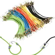 Small Bungee Cords with Hooks 12 Pack, Adjustable Rubber Elastic Cords for1216