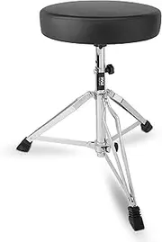 Pyle Adjustable Drum Throne Stool - Portable with Double-braced Tripod Legs, Foam-Cushioned Seat, Perfect for On Stage and in-Studio Use PSEATDRM28.5