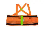 Lifting Support Weight Belt, Reflective Lower Back Brace, Orange (Pack of 1)