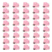 40Pcs 1" Ribbon Flowers Bows Mini Satin Roses Flowers Dark Pink