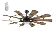 60" Large Windmill Ceiling Fan + Remote Industrial Farmhouse Indoor Space