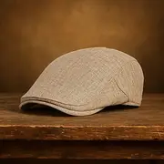 Men's Flat Cap Beret Hat Ascot Hat Newsboy Hat Brown Beige Linen Fashion Casual Street Daily Plain Adjustable Sunscreen Breathable