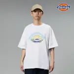 【DICKIES】男女款白色純棉胸前大LOGO圖案印花休閒短袖T恤｜DK013102C4D