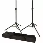 2 MR DJ SS300B Speaker Stand with Road Carrying Bag Universal Black Heavy Duty