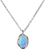 [IASRUICI] Wedding Dress Necklace Jewelry, 925 Silver Necklace, Paper, aurora stone