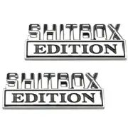 For Universal Shitbox Edition Badge Emblem Nameplate 3D Sticker Chrome -2Pc
