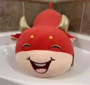 Chinese New Year Red Gold Ox Bull Plush Pillow Squishmallow 18” Cow Green Party