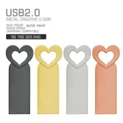 Bulk 50x Metal Heart 16GB USB Flash Drive Memory Stick Disk Custom Logo Ad Gift