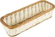 1pc Imitation Rattan Basket Multi Functional Plate Basket for Kitchen Home Storage Chocolate White for Organizing Snacks Fruits Bread