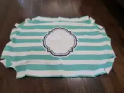 New Pottery Barn PB Teen Emily Meritt Scallop pinboard Cover Pool White Stripe