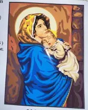 Printed needlepoint tapestry Canvas kit 20x24 Inches Madonnina Krainer