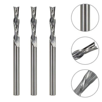 3PCS 1/8" Shank 2 Flutes Solid Carbide Down cut Spiral End Mill CNC Router Bit-