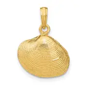 14k Yellow Gold Medium Clam Shell Pendant