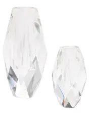 Two's Company Set of 2 Faceted Crystal Vases