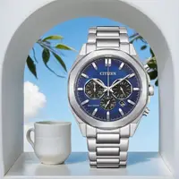 在飛比找momo購物網優惠-【CITIZEN 星辰】光動能紳士計時手錶 送行動電源(CA