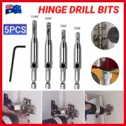 4x Self-Centering Drill Bits Hex Shank Pilot Door Drawer Hinge Hole Screw Guide