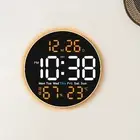 Aesthetic LED Wall Clock Featuring Remote Operation and Temperature Readout
