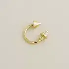 14K Solid Gold C Shape Spike Horse Shoe Cartilage Daith Ear Piercing 18 Gauge