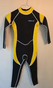 NEW Hisea Wetsuit Scuba Donkey Kids Size 10 Yellow & Black 2.5 mm Neoprene