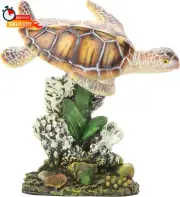 Penn-Plax Swimming Sea Turtle Decor - for Aquarium Fish Tank - Resin Decoration,