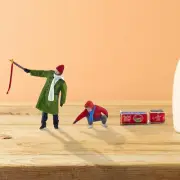 1/64 Man and Boy Figure Miniature Collection Trains Architectural People Resin