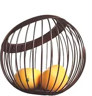 VANRA Metal Wire Fruit Bowl Sturdy Fruit Basket Fruit Holder Snack Storage Decorative Centerpiece Bowl for Modern Kitchen, Countertop, Living Room (Deep Brown)