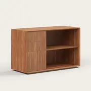 Recess Credenza | Home Office Storage | Sustainable Materials, Left / Walnut
