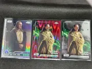Star Wars Topps Bundle x3 - Qui-Gon Jinn Refractor, Redwave