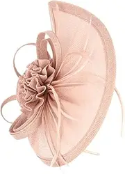 [Healvian] Unique Tops Hat Wedding Bride Hats Performance Headband for Banquet Fascinators Pink