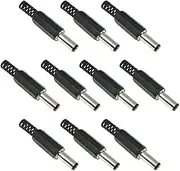 Switch Electronics 2.5mm x 5.5mm DC Power Plug (Black, Pack of 10, 14mm Barrel Length)