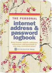 Blossoms & Bluebirds Internet Address & Password Logbook (removable cover band for security)