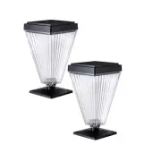 Solar Post Lights Outdoor 2 Pack, Solar Powered Fence Cap Lights for 4x4 5x5 ...