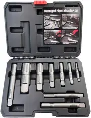 Pipe Extractor Set, 9-Piece Heavy Duty Steel 1/8" to 1" Storage Case DIY 1917