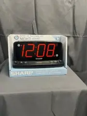 SHARP Electronic Clock Big Screen ( RED ) LED Night Light Alarm Clock NIP!