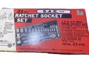 Kmart Ratchet Socket Set 21 Pc S.A.E. Auto Socket Ratchet Wrench set Vintage