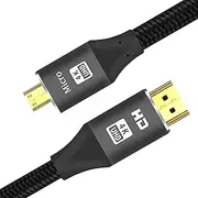 tunghey 4K Micro HDMI to HDMI Cable, Micro HDMI Male to HDMI Male Cable Adapter Nylon Braided Support 4K@60Hz HDR 3D ARC 18Gbps Compatible with Sport Camera, A6000 A6300 and More (1M)