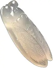 [通用] Retro manual carved ice white chalcedony cicada pendant accessory