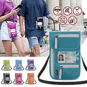 RFID Blocking Passport Holder Travel Wallet Card Bag Shileding Neck Pouch Security Protect Adjusted Strap Faraday Bag