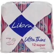 Libra Ultra Thins Super Pads With Wings 12